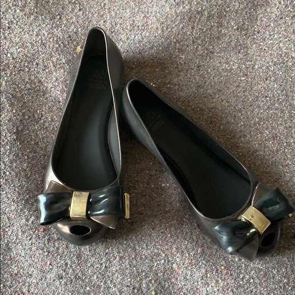 Mel by Melissa Black w/ Bow Jelly Shoes (US 2) - Picture 1 of 7